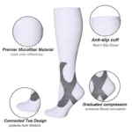 Compression Socks Varicose Vein Stocking Running Cycling Socks Fit for Edema Diabetic Pregnancy Blood Circulation Fashion Socks - Image 3