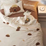 Fashion cute teddy dog elephant bedding set single double,twin full queen king home textile bed sheet pillow case quilt cover