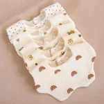 Pure cotton gauze petal printing bib newborn saliva towel summer breathable feeding pocket anti-spitting milk saliva towel - Image 4
