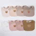 Cute Bear Muslin Cotton Bibs Saliva Towel U-Absorbent Pockets Korean Children Kids Boys Girls Bandanas Feeding Burp Clothes - Image 5