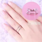 Fashion Silver Plated Geometric Rings Simple Hollow Flower Adjustable Rings For Women Girl Femme Minimalist Jewelry Gift - Image 2