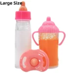 Large size Doll Feeding Bottle Set Care Toy Stroller 2pcs Milk And Juice Bottles With Toy Pacifier For Dolls - Image 2