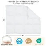 Toddler Goose Down Comforter, 41x48 Hypoallergenic Duvet Insert, Soft Lightweight All Season Quilt Blanket for Crib Daycare - Image 2
