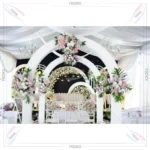 FSDKX White 6pcs for 1 set Pvc Backdrop Wedding Event Stage Arch Backdrop Shower Backdrop Decoration - Image 3