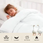 Toddler Goose Down Comforter, 41x48 Hypoallergenic Duvet Insert, Soft Lightweight All Season Quilt Blanket for Crib Daycare - Image 3