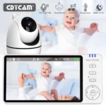 5 Inch Video Monitor With Camera PTZ Zoom Babyphone Cam Security Protection Surveillance Cameras Temperature Sensor Lullaby