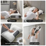 1 Ergonomic 3D SPA Massage Pillow, Providing Neck Support and Comfortable Sleep, All Season Bedding Pillow with White Core - Image 2