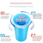 Learning Drinking Cup With Double Handle Flip Lid 360 Degrees Can Be Rotated Leakproof Cup Infants Water Cups Bottle - Image 6