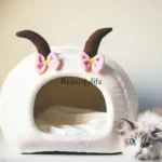 Y Pet Bed Semi-Enclosed Cat Sleeping Bag Four Seasons Universal Kennel Winter Warm Cat Supplies - Image 4