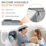 Toddler Travel Bed, 2 in 1 Foldable Toddler Bed Sofa Chair, Soft Kids Travel Floor Beds with Washable Cover, Blanket, Safet - Image 4