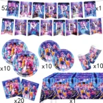 KPOP Demon Hunter Birthday Party Set Disposable Tableware Kit with Plate Cake Topper for Shower And Birthday Decorations - Image 2