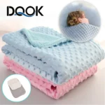 Blanket & Swaddling Newborn Thermal Soft Fleece Blanket Winter Solid Bedding Set Cotton Quilt Infant Bedding Swaddle Wrap - Image 3