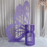 Hot salesButterfly Wedding Shower Backdrops Purple Cake Stands - Image 2