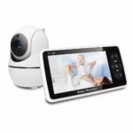 New 5 inch Video Monitor with Camera and Audio, 4X Zoom, 22Hrs Battery, 1000ft Range 2-Way Audio Temperature Sensor Lullaby