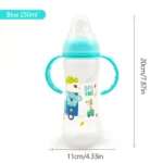 Lightweight and drop-resistant 250ml bottle with cartoon handle and breastmilk silicone nipple, PP bottle for 0-36 babies - Image 6