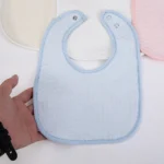 Solid Cotton Bibs Korean Absorbent Saliva Towel Infant Feeding Burp Cloths Waterproof Scarf Snap for Infant Boys Girls - Image 3