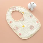 U-shaped Feeding Drool Bib New Infants Soft Cotton Gauze Print Saliva Towel Gauze Burp Cloth For Newborn Toddler Kids Bibs - Image 4