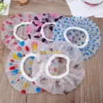 Y4QA Elastic Reusable Bathing Hair Cap Shower Caps with Elastic Band Flower Prin - Image 6
