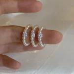 Vintage French Zircon Imitation Pearl Rings for Women Elegant Elastic Beaded Ring Luxury Party Wedding Jewelry Gift Accessories - Image 3