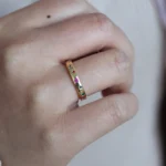 BIG Discount gold color pave rainbow colorful cubic zirconia engagement band rings for women classic trendy female jewelry - Image 6