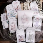 43pcs Kawaii Pregnancy Newborn Stickers Pink Cute Girls Boys Stickers Bear Dress Flower Stickers Gift Card Making - Image 6