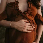 Maternity Dress Photoshoot Boho Off Shoulder Ruffle Maxi Gown Forest Theme Pregnancy Photography Outfit Shower Photo Wear - Image 5