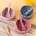2PC Silicone Sucker Bowl Feeding Tableware for Infant and Young Training Learning To Eat Bowls and Supplementary Food Bowls