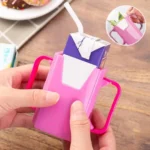 Milk Box Holder Infant Anti-Spill Cup Holder Bottle Cup Milk Holder Adjustable Safety Plastic Toddler Juice Box Drinking