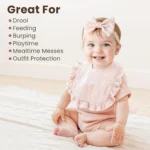 1PC Muslin Bibs for Girls Soft 100% Cotton Drool Bibs Ruffle Trim for Newborns Toddlers 0-36 Months for Teething Droolinf - Image 3