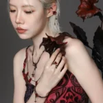 Charm Temperament Mandola Flower Branches Vines Opening Rings for Women Asymmetry Tassel Earrings Necklace Bracelet Jewelry Sets - Image 4