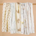 100X100cm Receive Blanket for Newborn Cotton Muslin Swaddle Blanket Bedding Infant Bath Towel Items Mother Kids - Image 3