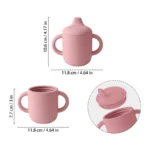 1PCS Feeding Silicone Cups For Infants And Young Children Portable Learning Hand Shank Drinking Water Cups Stuff - Image 4