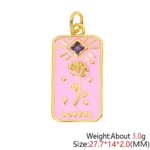 Juya Nwe Necklace Pendant Handmade Prevent Allergy Multicolor Cubic Zirconia Charms Supplies Accessories