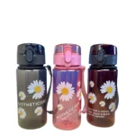 400ml Small Daisy Plastic Water Bottles Creative Drink Kawaii Sports Transparent Water Bottle with Portable Travel Tea Cup - Image 3