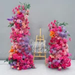 Wedding background wall decoration artificial flowers proposal birthday party flower row acrylic plate arch flower - Image 2