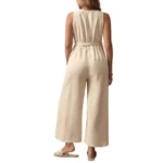 Maternity Clothes 2025 Dress for Pregnant Women V-neck Sleeveless Pregnancy Pants Belt Casual Loose Long Overalls Clothing - Image 3