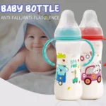 Lightweight and drop-resistant 250ml bottle with cartoon handle and breastmilk silicone nipple, PP bottle for 0-36 babies - Image 2