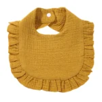 1PC Muslin Bibs for Girls Soft 100% Cotton Drool Bibs Ruffle Trim for Newborns Toddlers 0-36 Months for Teething Droolinf - Image 6