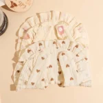 2Pcs Infant Toddler Pure Cotton Lotus Leaf Edge Drool Towel Four Layer Muslin 100% Cotton Printed Bib Newborn Feeding Burp Cloth - Image 4