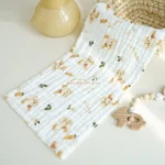 J0PF Drooling Bib Soft Breathable Wash Cloth Print Burping Cloth Face Towel - Image 4