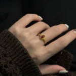 French retro red zircon ring women's niche medieval vintage ring fashion light luxury high-end jewelry