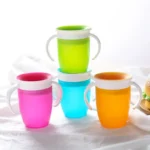 Learning Drinking Cup With Double Handle Flip Lid 360 Degrees Can Be Rotated Leakproof Cup Infants Water Cups Bottle - Image 4