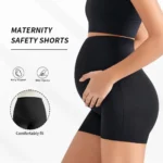 New Maternity Safety Shorts Anti-Reveal Underwear, High Waisted Seamless Belly Support Stretchy Base Layer Pregnancy Yoga Pants