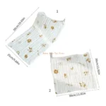 J0PF Drooling Bib Soft Breathable Wash Cloth Print Burping Cloth Face Towel - Image 6