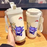 MINISO Gengar Water Bottle Kids Cartoon Milk Tea Cold Drink Bottles Portable Drink Cup Children's Christmas Birthday Gift