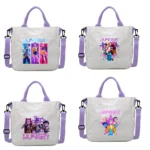 K-pop Demon Hunters Canvas Shoulder Bag for Boys Girls Anime Fashion Crossbody Bags Students Probable Handbag Simple Tote-bag