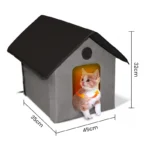 Thermostatic heat cat nest Warm cat sleeping bag closed cat house can be dismantled and washed villa pet supplies - Image 2