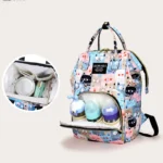 Cartoon Print Mommy Backpack Large Capacity Bottle Storage Bags Diaper Bag Fashion Women's Backpack Maternity Bag New