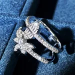 2025 New High End Sweet Shining Cubic Zirconia Ring for Women with Double Layered Design, Horse Eye Shining Design, and Jewelry - Image 3