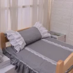 Cute Solid Wood Pet Bed Dog Comfortable Bed Free Full Set of Bedding Pet Supplies Removable and Washable Pet Bed - Image 3